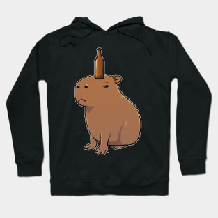 Capybara with Beer on its head Hoodie